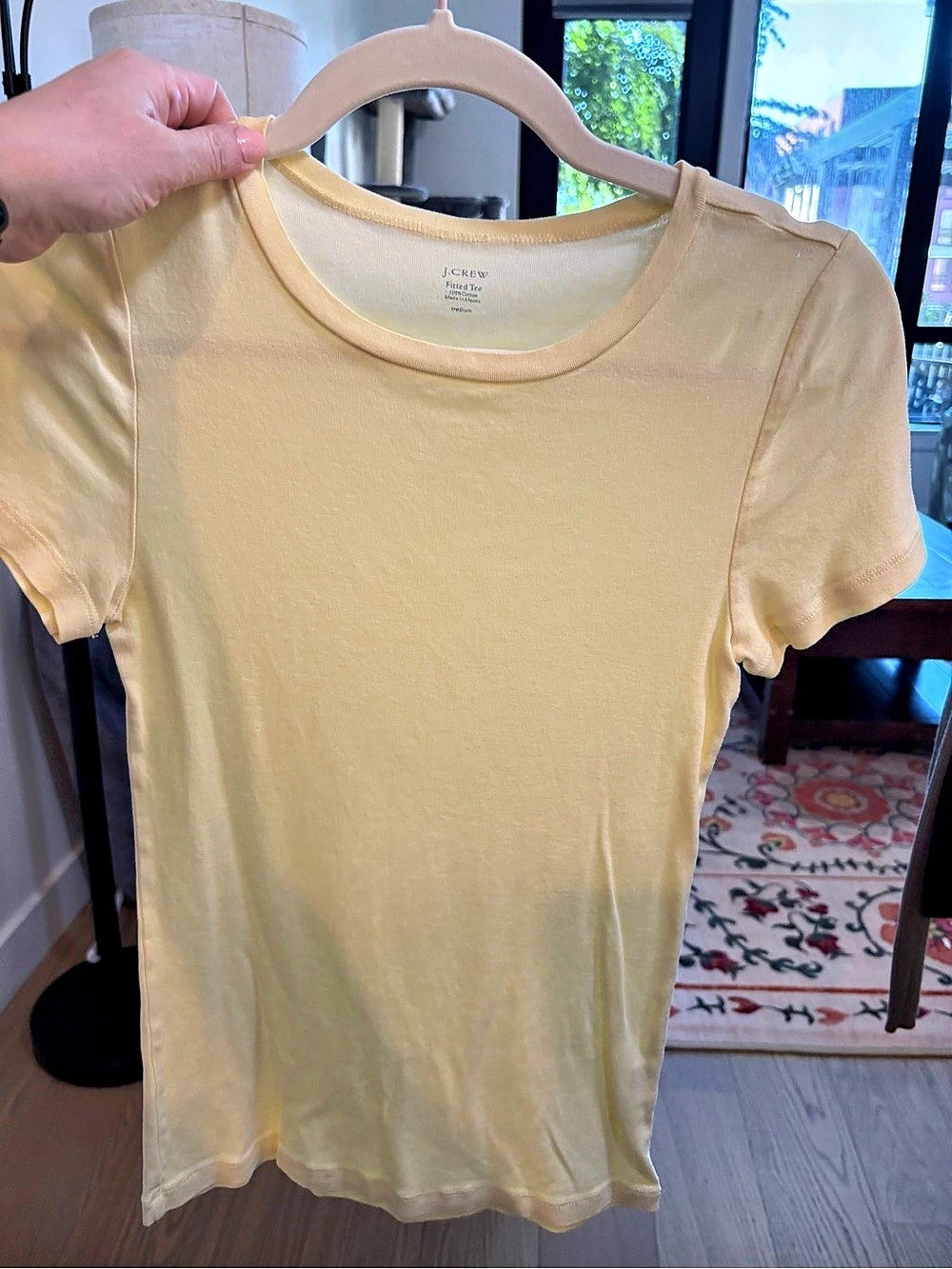 J.Crew Fitted Tee Short Sleeve Pale Yellow